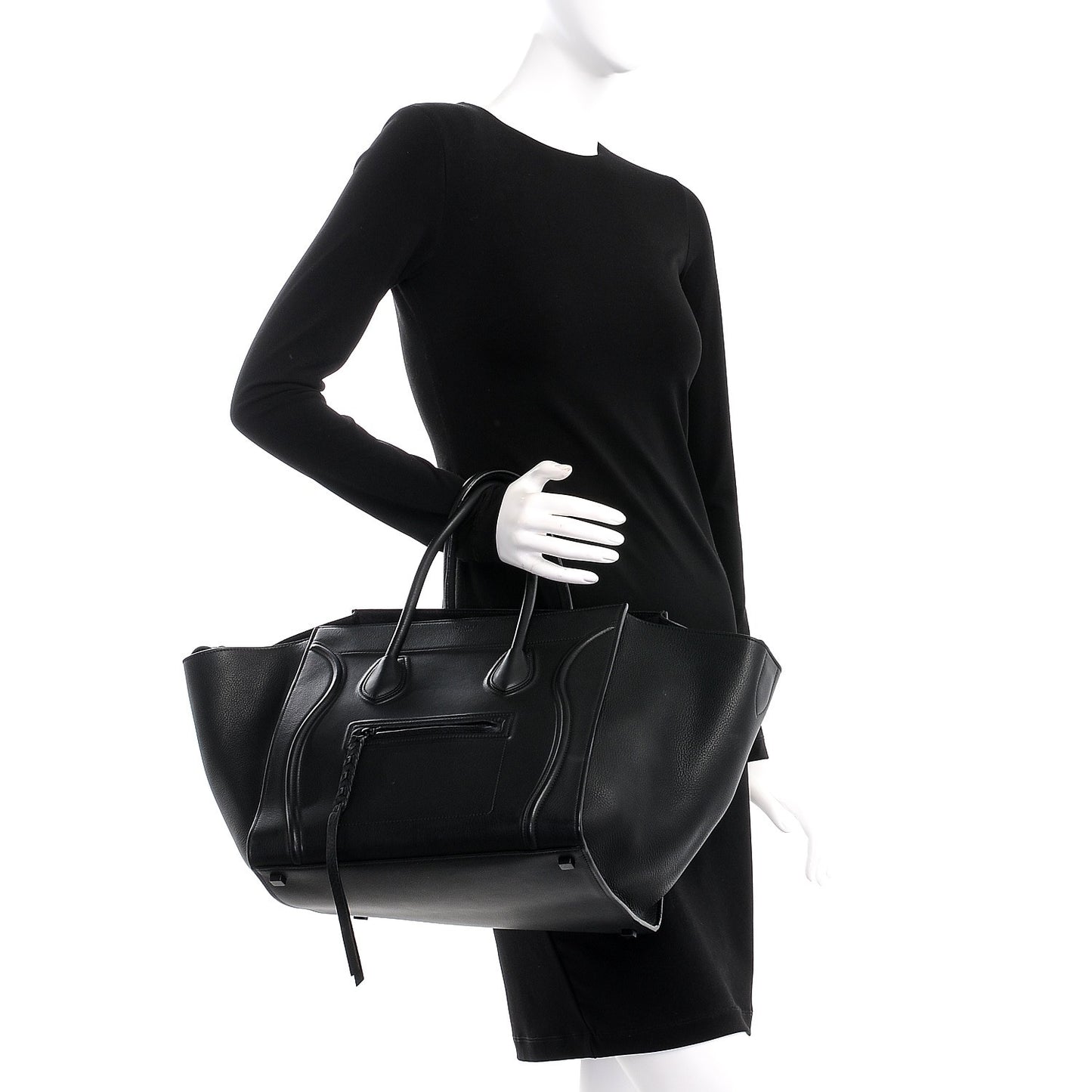 Supple Calfskin Medium Phantom Luggage Black
