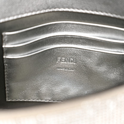 Fendi Crystal Vitello Laminato FF Mini Baguette Crystal Argento 6 of 13