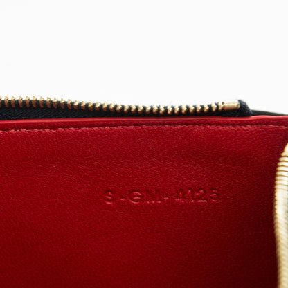 Celine Smooth Calfskin Perforated Bi-Color Clutch Pouch Navy Blue 8 of 8