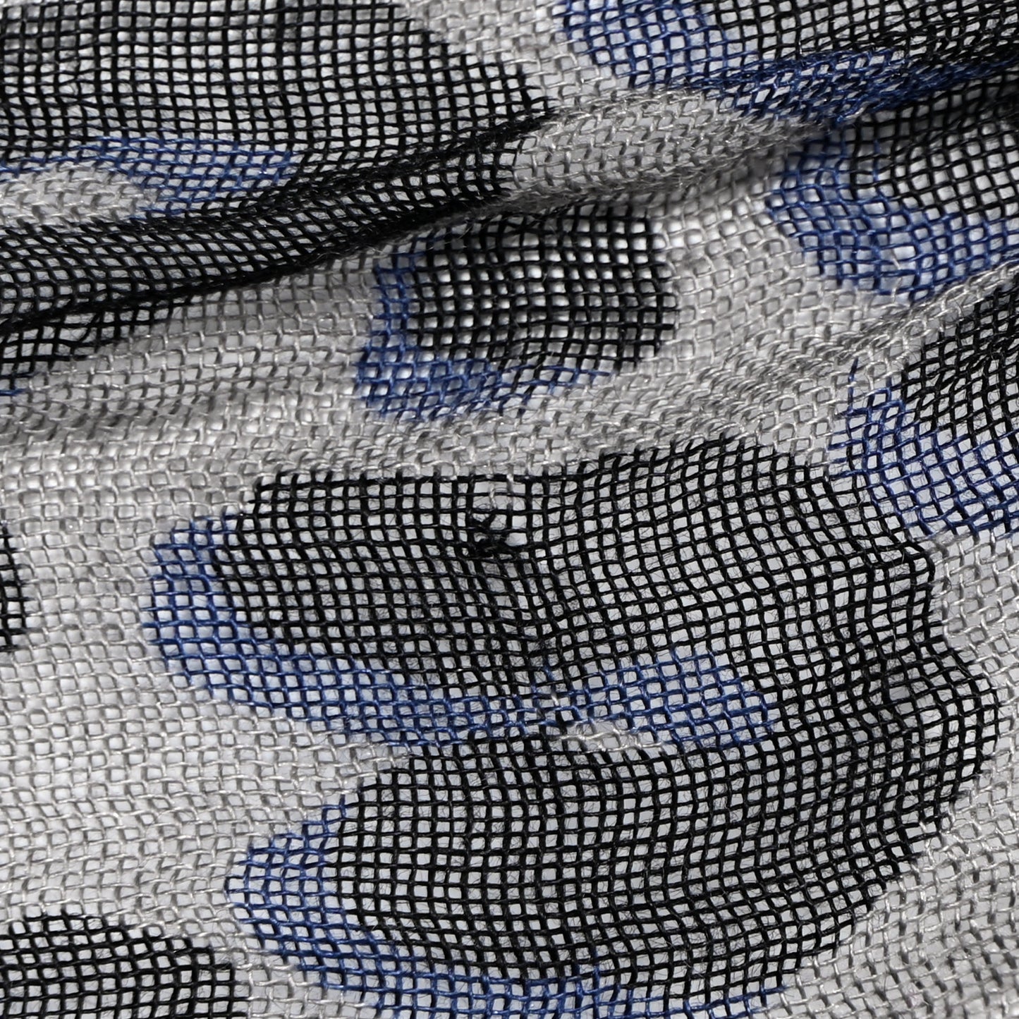 Cashmere Silk Leopard Etole Stole Gris Marine