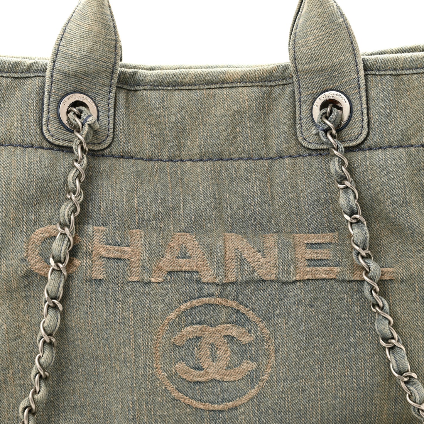 Denim Small Deauville Tote  Light Blue