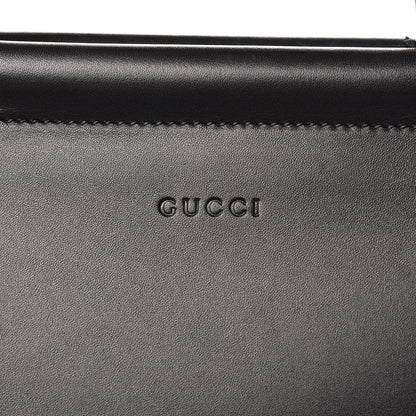 Gucci Nappa Bamboo Medium Nymphaea Top Handle Bag Black 10 of 14