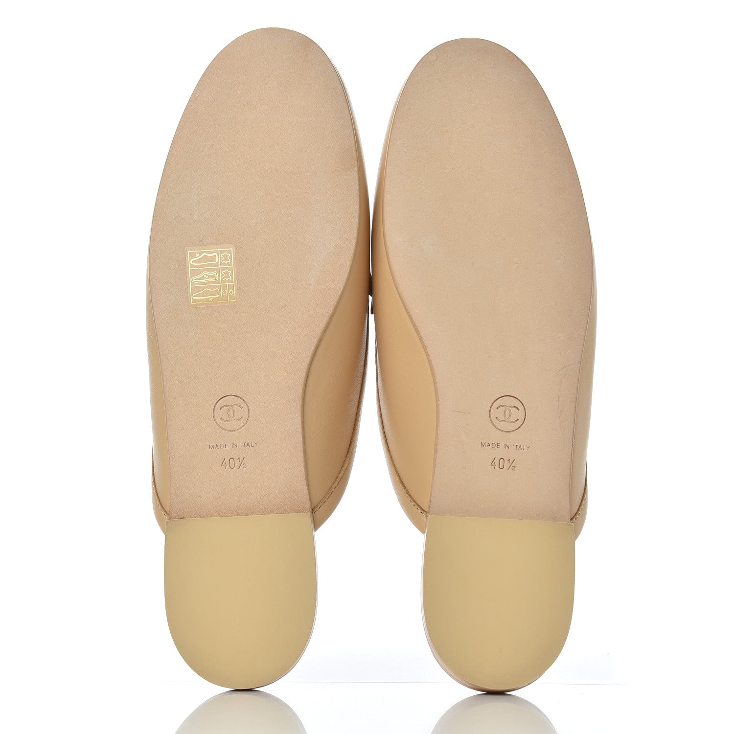 Chanel Lambskin Pearl CC Mules 40.5 Beige 5 of 14