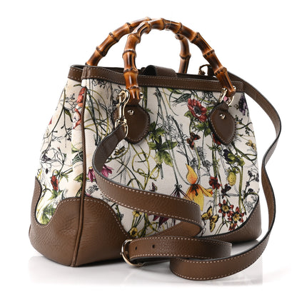 Gucci Canvas Floral Small Diana Bamboo Handle Bag Brown 3 of 10