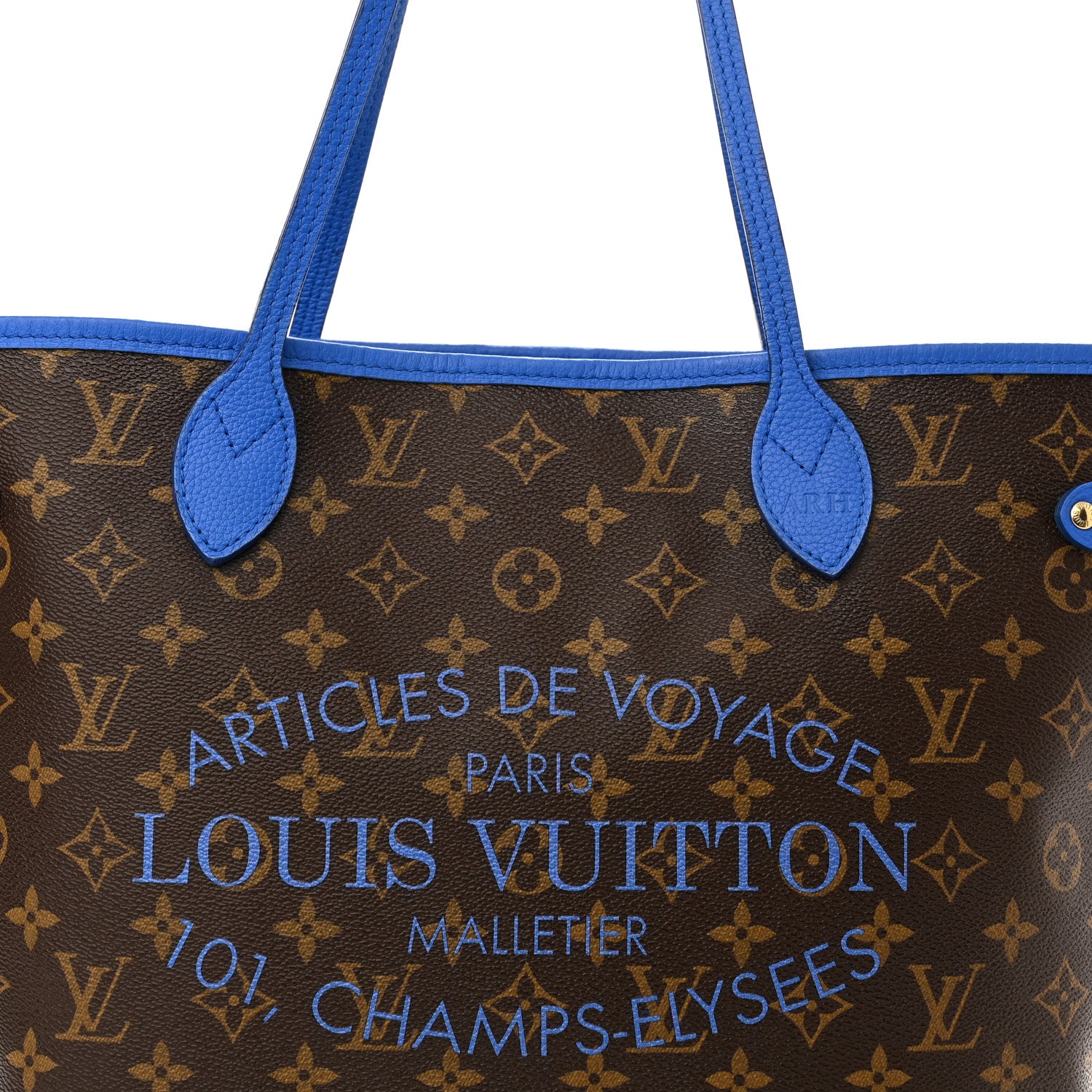 Louis Vuitton Monogram Articles de Voyage Ikat Neverfull MM Grand Blue 9 of 13
