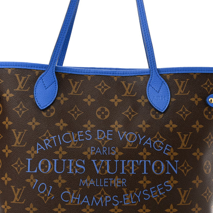 Louis Vuitton Monogram Articles de Voyage Ikat Neverfull MM Grand Blue 9 of 13