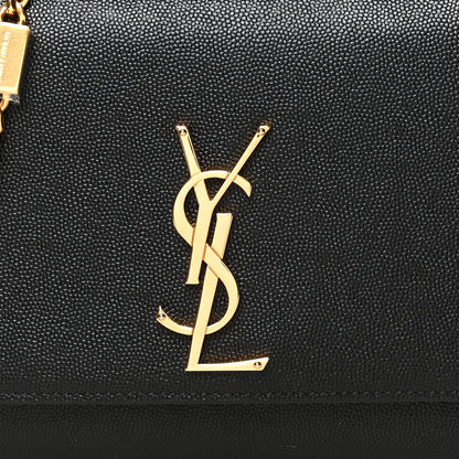 Saint Laurent Grain De Poudre Medium Classic Monogram Kate Satchel Black 7 of 9