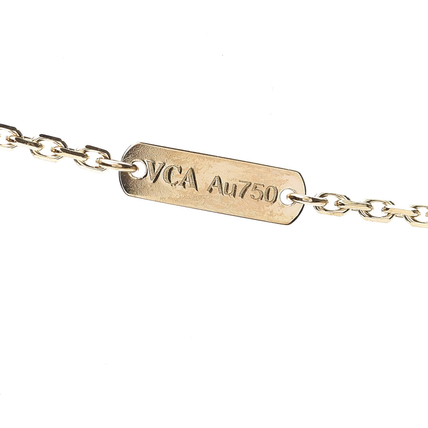 Van Cleef & Arpels 18K Yellow Gold Mother of Pearl Vintage Alhambra Pendant Necklace 5 of 8