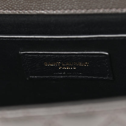 Saint Laurent Grain De Poudre Textured Mixed Matelasse Medium Triquilt Monogram Satchel Army Green 6 of 10
