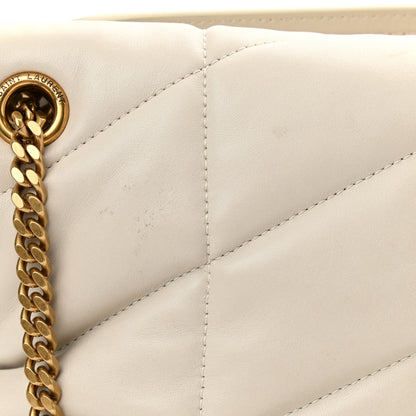 Saint Laurent Lambskin Quilted Small Loulou Puffer Monogram Chain Satchel Crema Soft 12 of 12