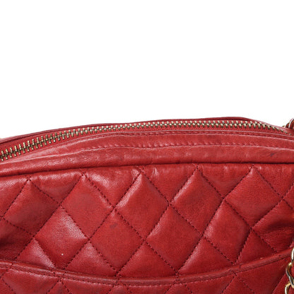Chanel Lambskin Quilted Camera Case Red 15 of 19