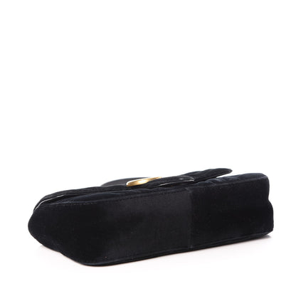 Gucci Velvet Matelasse Mini GG Marmont Shoulder Bag Black 4 of 13