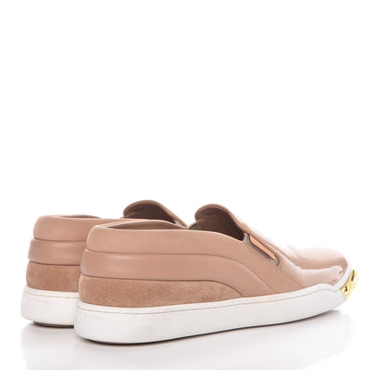 Louis Vuitton Patent Calfskin Suede Tempo Slip On Sneakers 36 Nude 4 of 8