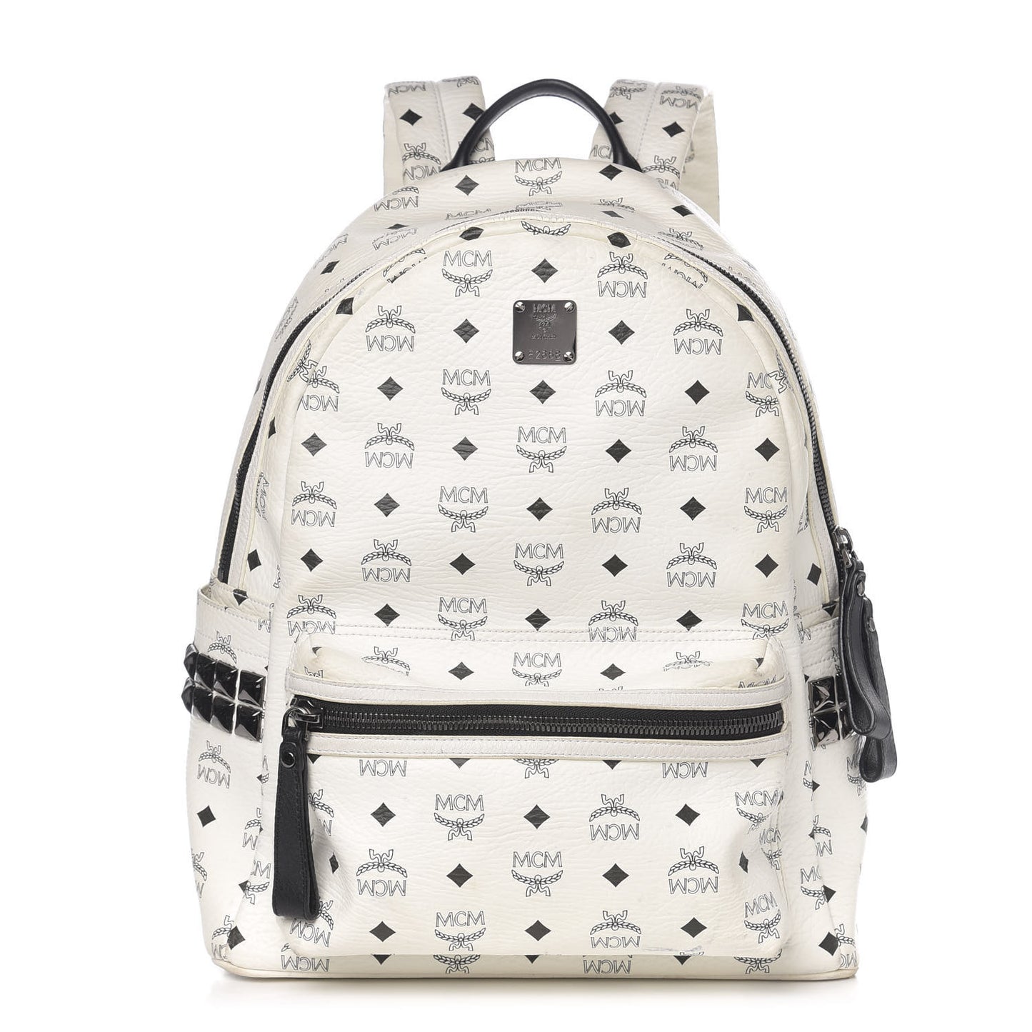 Visetos Medium Side Studs Stark Backpack White