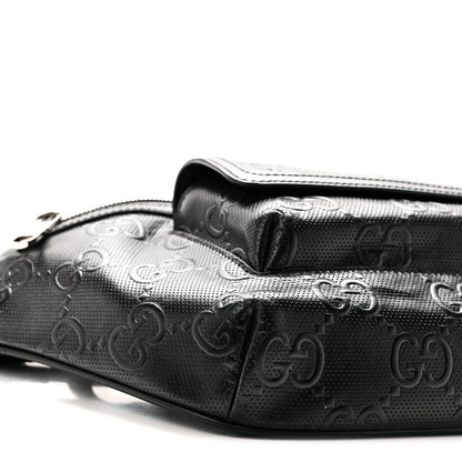 Gucci Calfskin GG Tennis Embossed Pocket Belt Bag Black 9 of 10