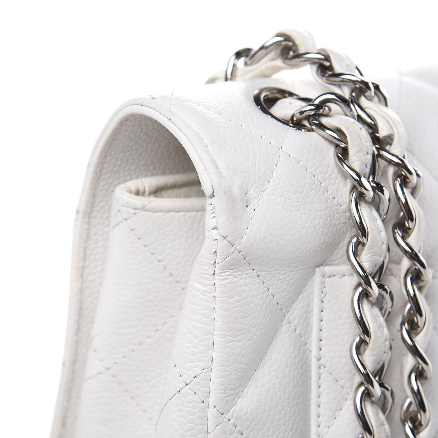 Caviar Quilted Maxi Single Flap White