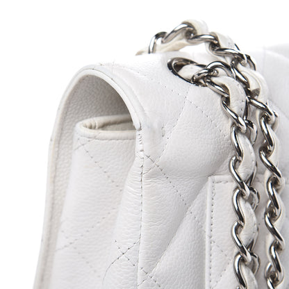 Chanel Caviar Quilted Maxi Single Flap White 9 of 17