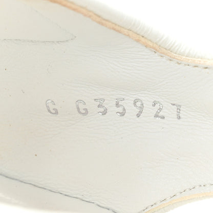 Chanel Laminated Lambskin Quilted Velcro Dad Sandals 37.5 White 8 of 15