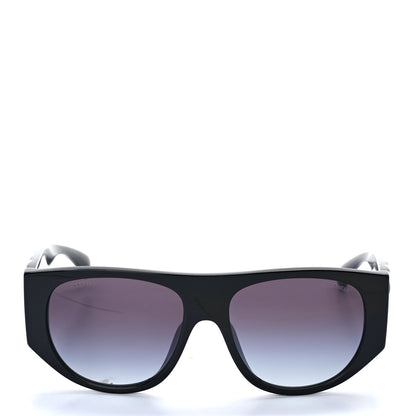 Chanel Acetate Quilted CC Pilot Sunglasses 71465A Black 2 of 8