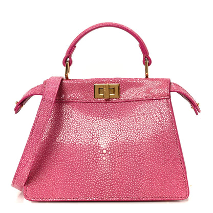 Fendi Stingray Shiny Nappa Petite Peekaboo I SEE U Satchel Ciclamino Pilar 1 of 10