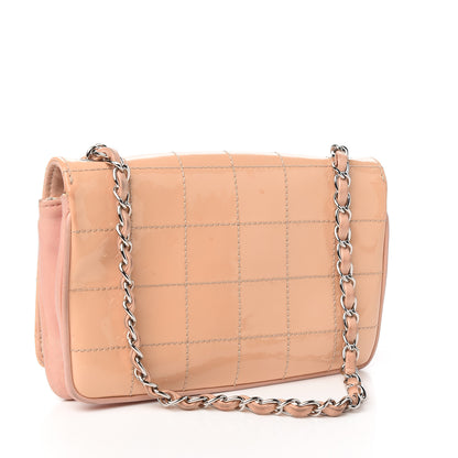 Chanel Patent Square Stitched CC Flap Clutch Beige 2 of 12