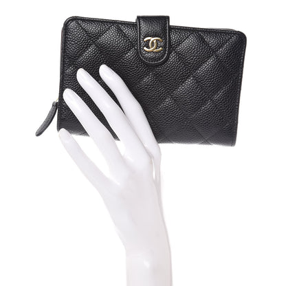 Chanel Caviar Quilted Zipped Pocket Wallet Black 2 of 9