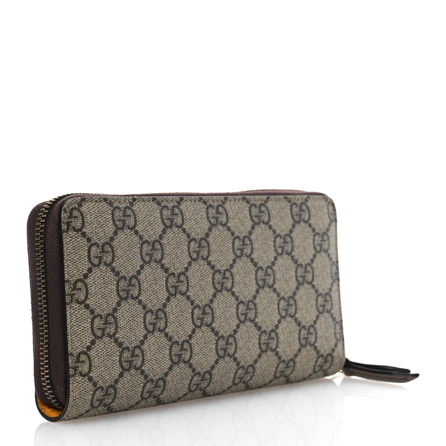 Gucci GG Supreme Monogram Neo Vintage Zip Around Wallet Beige Crop New Acero 3 of 13
