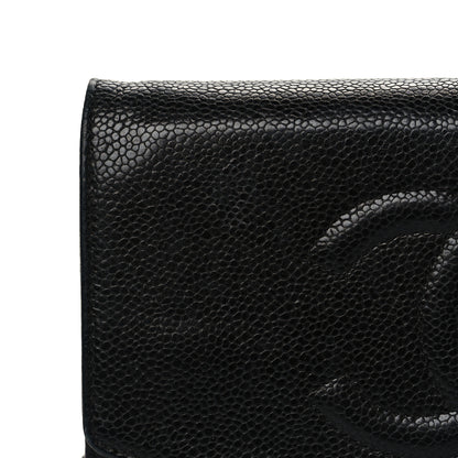 Chanel Caviar Timeless CC Wallet On Chain WOC Black 11 of 11