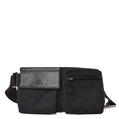 Gucci GG Monogram Double Pocket Belt Bag Black 1 of 10