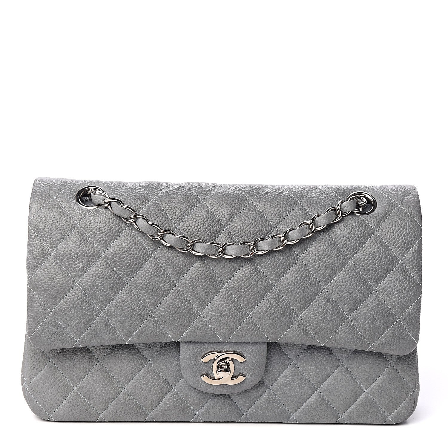 Chanel Iridescent Caviar Quilted Medium Double Flap Grey 1 of 9