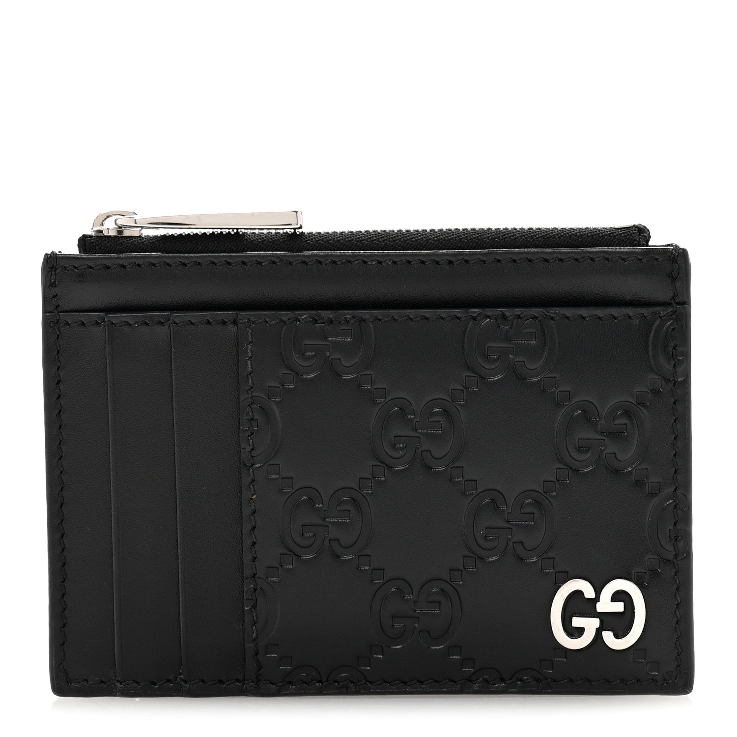Gucci Guccissima Signature Coin Case Card Holder Black 1 of 10