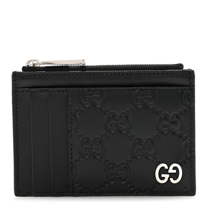 Gucci Guccissima Signature Coin Case Card Holder Black 1 of 10