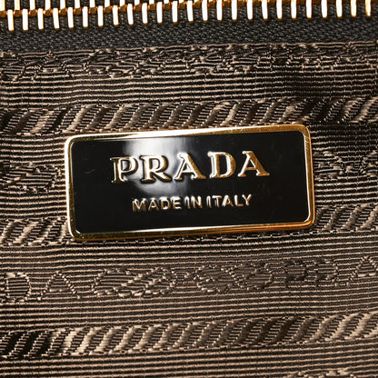 Prada Glossy Calfskin Triangle Large Bonnie Shoulder Bag Palissandro 6 of 9