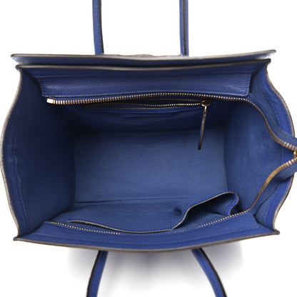 Celine Drummed Calfskin Mini Luggage Indigo 4 of 11