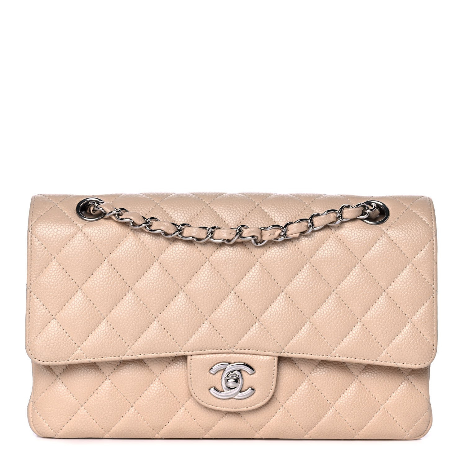 Chanel Caviar Quilted Medium Double Flap Beige 1 of 14