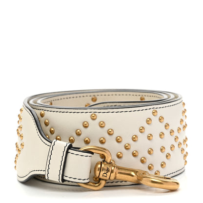 Christian Dior Calfskin Cannage Studded Supple Lady Dior Shoulder Strap White 1 of 4