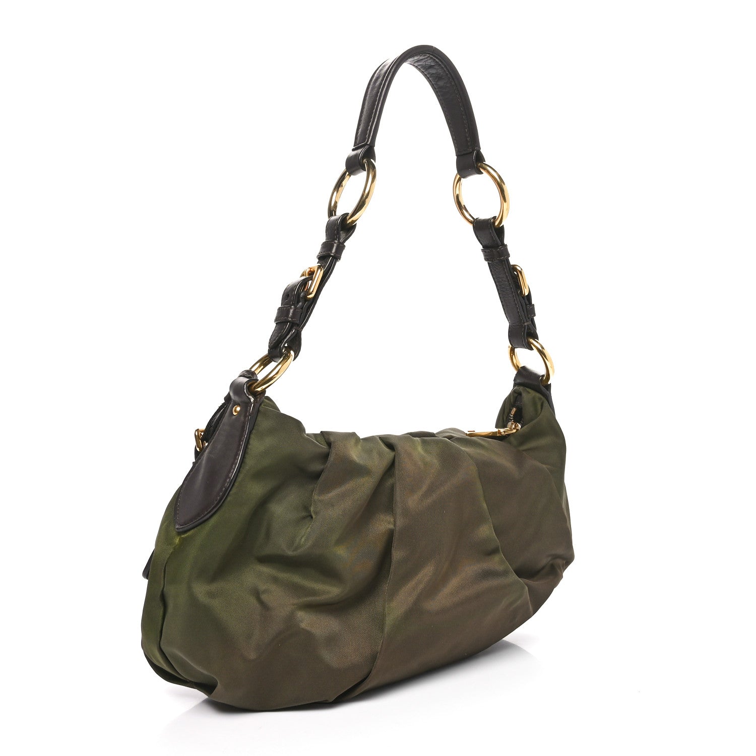 Prada Tessuto Nylon Vitello Daino Hobo Bruciato 2 of 9