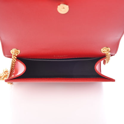 Saint Laurent Grain De Poudre Small Monogram Kate Satchel Bandana Red 5 of 7