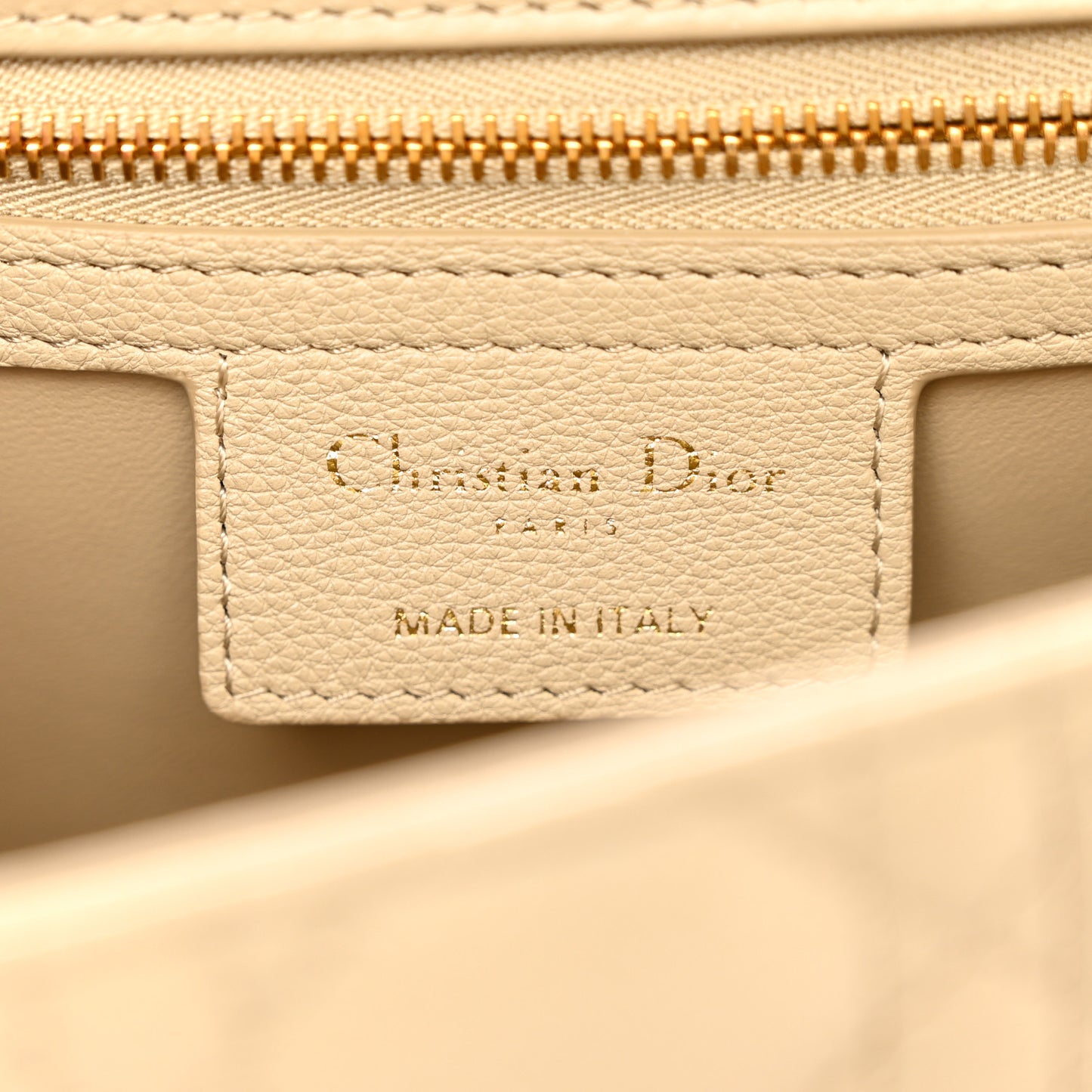 Supple Calfskin Cannage Medium Caro Bag Beige