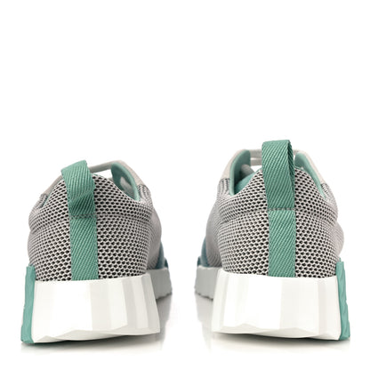 Hermes Air Mesh Suede Goatskin Bouncing Sneakers 37.5 Vert D'Eau 6 of 9