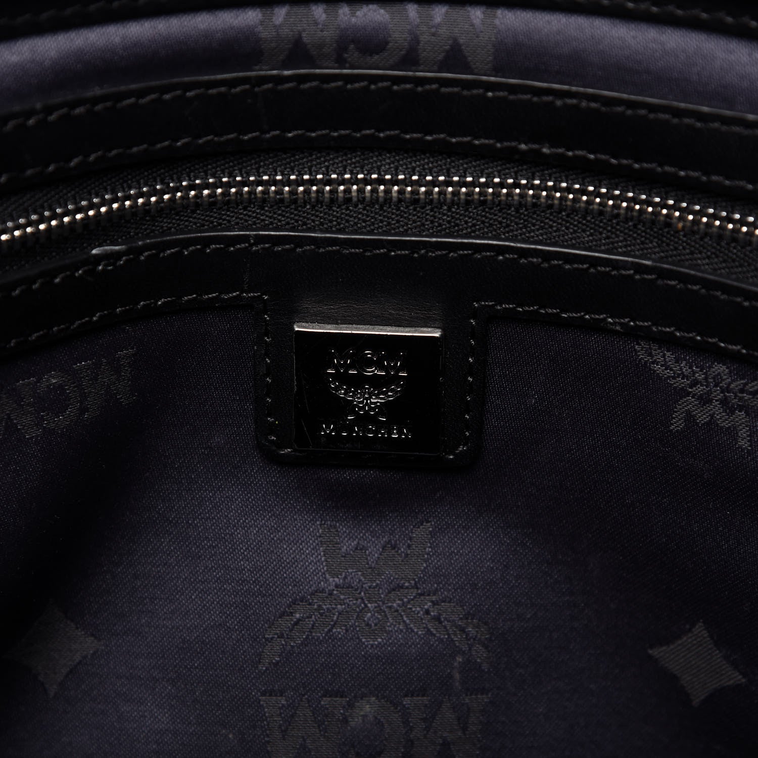 MCM Visetos Shopper Tote Blue 7 of 9