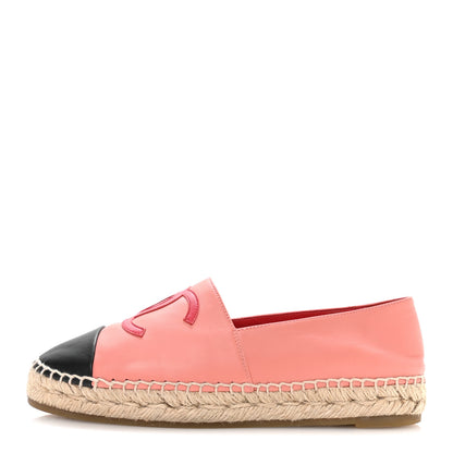 Chanel Lambskin CC Espadrilles 38 Pink Red Black 1 of 8