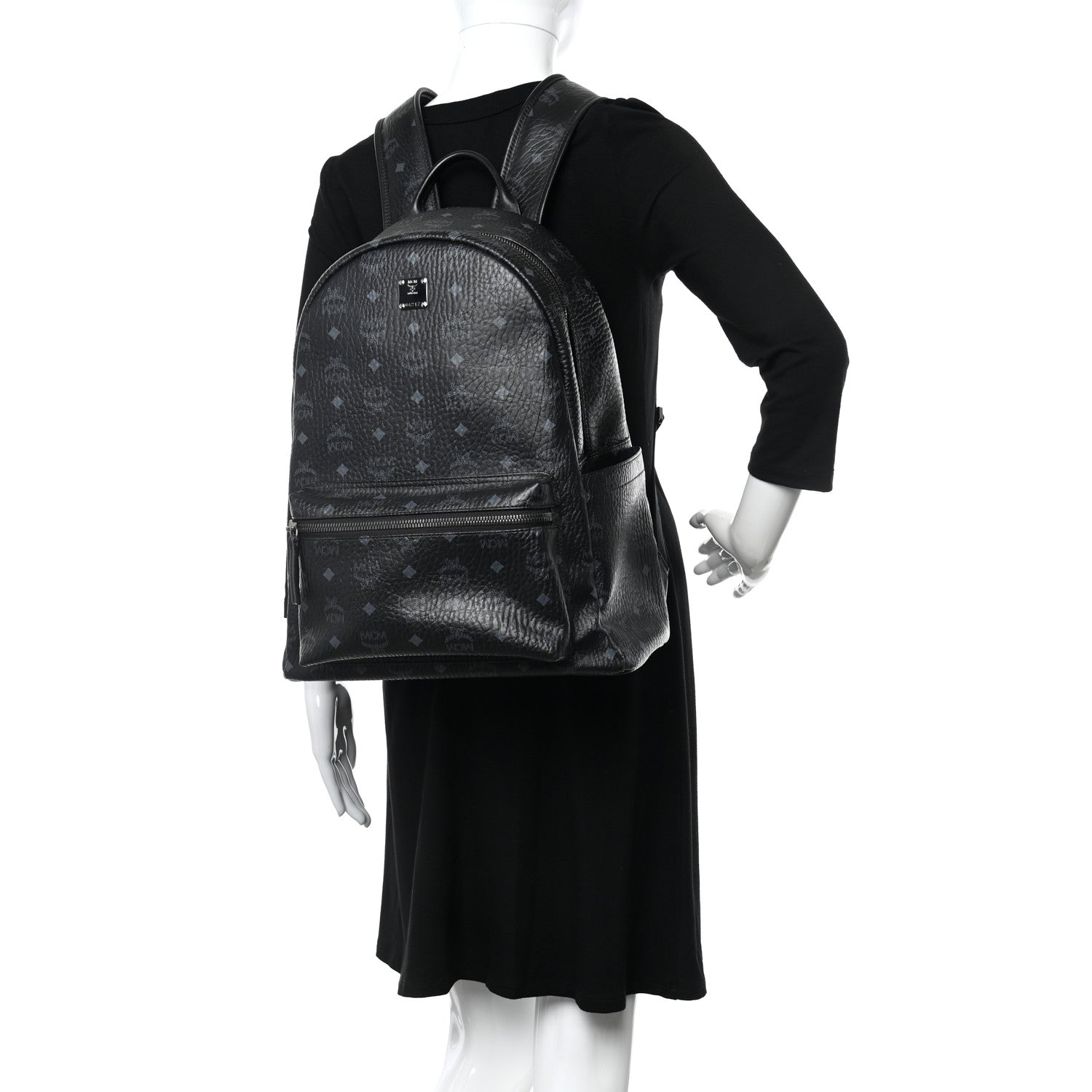 MCM Visetos Medium Stark Backpack Black 2 of 14