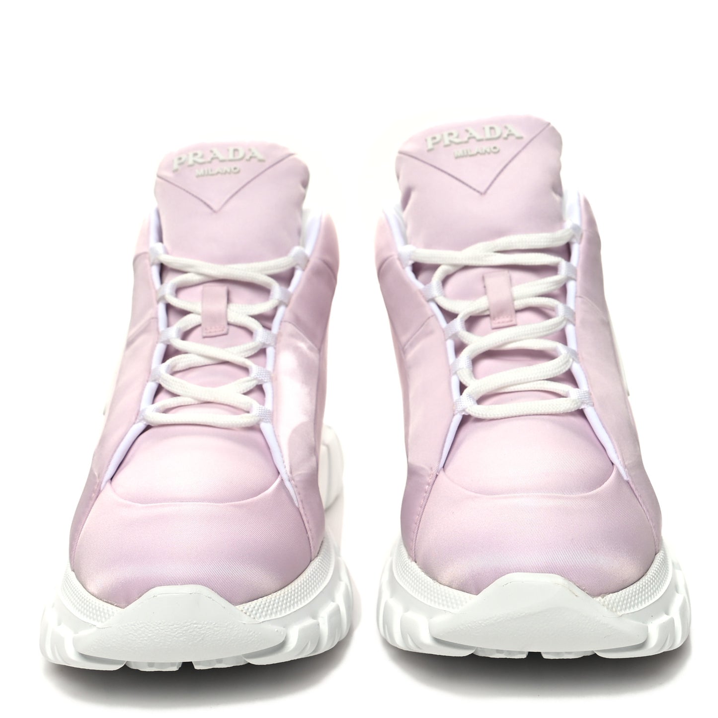 Re-Nylon Gabardine Rubber Triangle Logo Quilted Womens Rush Piuma 50mm Mid Sneakers 36.5 Alabastro