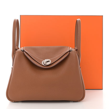 Hermes Taurillon Clemence Lindy 26 Gold 11 of 11