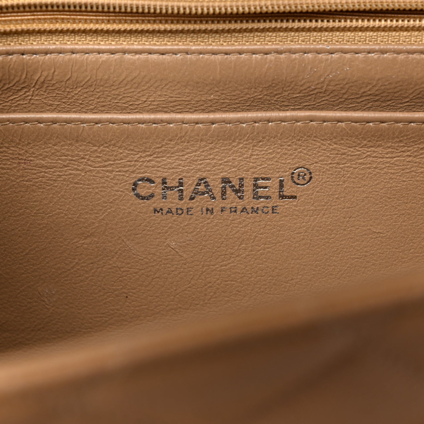 Caviar Quilted Jumbo Single Flap Beige