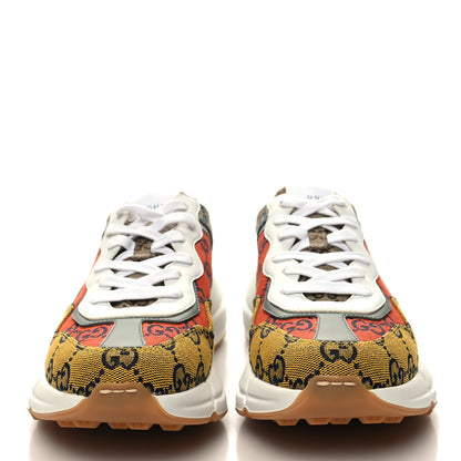 Gucci Monogram Multicolor Demetra Womens Rhyton Sneakers 38.5 Yellow Blue Great White Tabasco 2 of 9