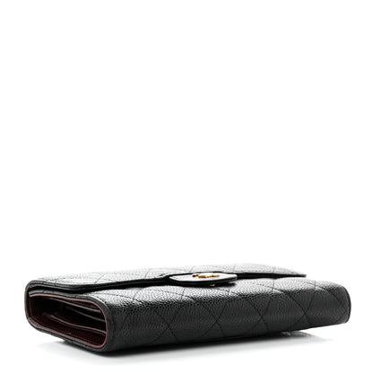 Chanel Caviar Quilted Long Flap Wallet Black 4 of 10