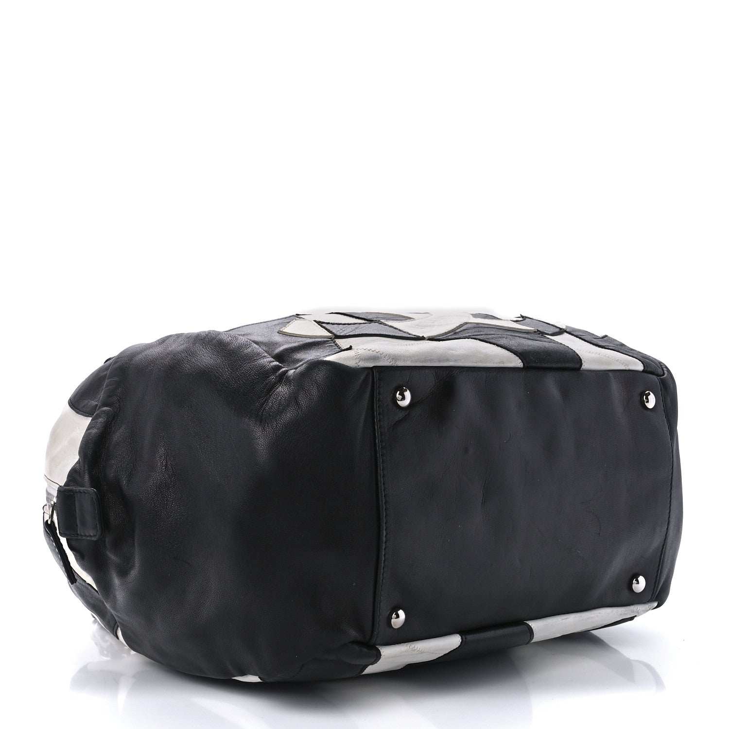 Chanel Lambskin CC Patchwork Shoulder Bag Black White 4 of 11
