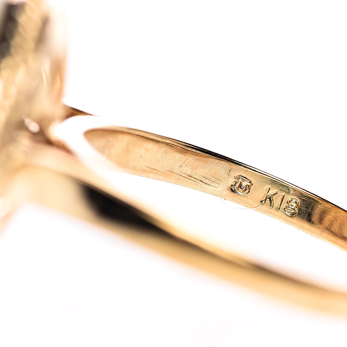 18K Yellow Gold Mabe Pearl 14.5mm Cocktail Ring 54 6.75